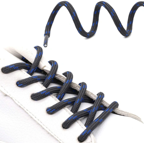 GRAH SANGRAH® (2 Pair) Shoelaces for Hiking Shoes, Outdoor Walking Sneakers, Outdoor Hiking, Climbing, Basketball, Work Boot, Running , Sport Shoes - 120 cm, Dark Grey Blue